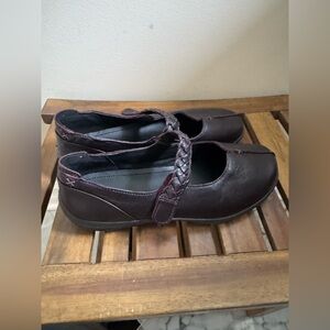 Hotter Shake II Leather Mary Jane Ballet Dark Brown Granny Comfort flats Sz 10